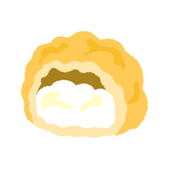 手書き風の食べ物単品アイコンイラスト　シュークリーム