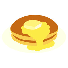 手書き風の食べ物単品アイコンイラスト　ホットケーキ
