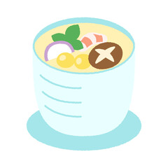 手書き風の食べ物単品アイコンイラスト　茶碗蒸し