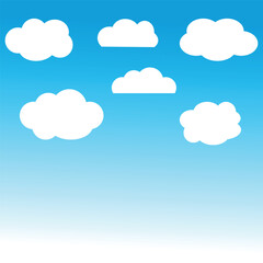 Clear Blue Sky Background with Clouds