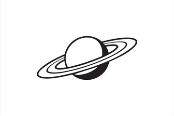 Ringed Planet Saturn Icon for Education and Infographic Design