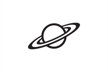Minimal Saturn Planet Icon for Cosmic Research Visuals © MD.sahadat