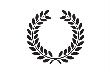 Obraz premium Minimalist Victory Emblem with Laurel Leaves Design