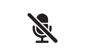 Mute Microphone Icon for Audio Control and Communication UI