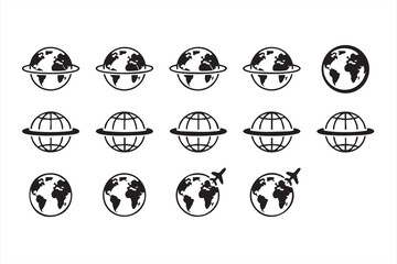 International Business Globe Icons for Global Dashboards