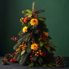 a decorative abstract Christmas tree composition