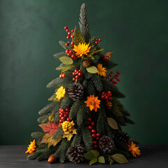 a decorative abstract Christmas tree composition