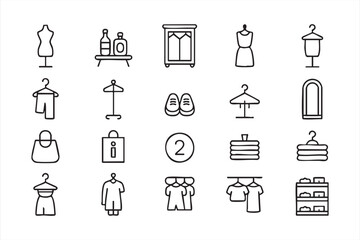 Clothing and Apparel Icons for Ecommerce Platforms