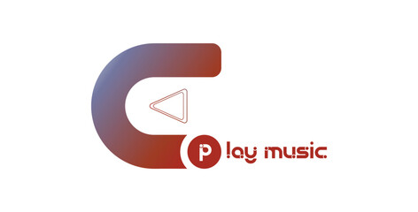 Modern Abstract C Letter Logo with Play Button Icon - Digital Music App Branding Concept