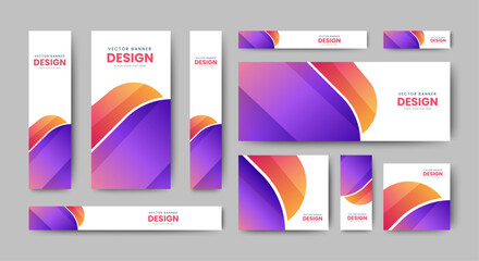 Set of modern global business design banner template. vector