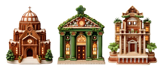 Enchanting Fantasy Architecture: Unique Sacred Structures in Clean Studio Setting