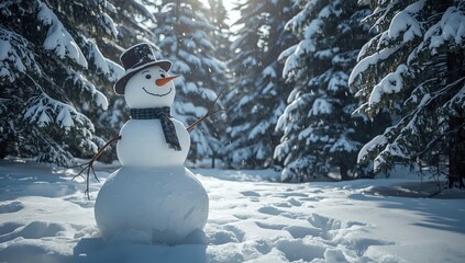 snowman in the snow