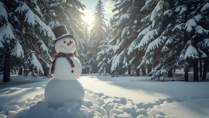 snowman in the snow