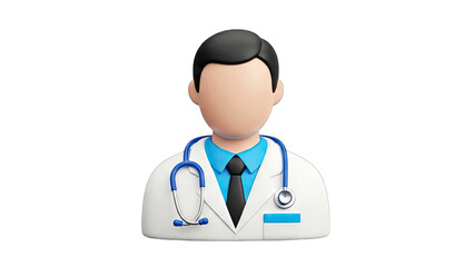 Fototapeta premium 3D Doctor Icon with Stethoscope on White Background