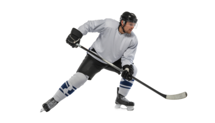 Hockey Player in Action Pose.
