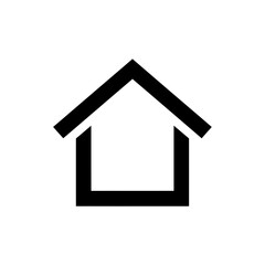 Fototapeta premium Minimalist Black and White House Icon Representing Home, Residence, and Real Estate Concepts