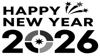 happy new year 2026 eve Abstract graphic elements icons shapes design symbols data visualization chart presentation concept infographic minimal dark background simple