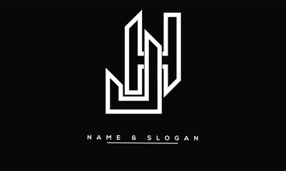 JH, HJ Abstract Letters Logo Monogram