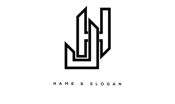 JH, HJ Abstract Letters Logo Monogram