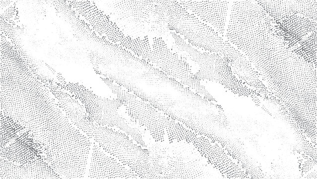 Monochrome grunge paper texture with halftone raster and printing noise. Vintage newspaper inspired grunge texture vector for overlay design use. 