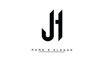 JH, HJ Abstract Letters Logo Monogram