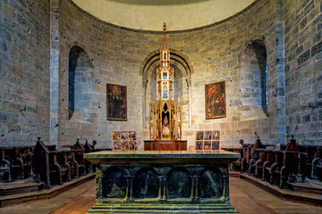 Obraz premium Interior of the Abbey of Saint-Savin near Argeles-Gazost, in the French Pyrenees, France