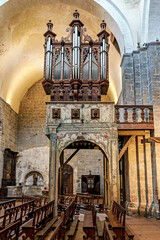 Interior of the Abbey of Saint-Savin near Argeles-Gazost, in the French Pyrenees, France