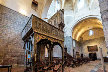 Interior of the Abbey of Saint-Savin near Argeles-Gazost, in the French Pyrenees, France