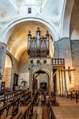 Interior of the Abbey of Saint-Savin near Argeles-Gazost, in the French Pyrenees, France