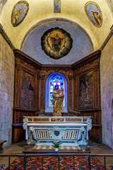 Interior of the Abbey of Saint-Savin near Argeles-Gazost, in the French Pyrenees, France
