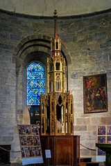 Interior of the Abbey of Saint-Savin near Argeles-Gazost, in the French Pyrenees, France