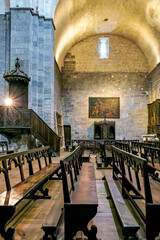 Interior of the Abbey of Saint-Savin near Argeles-Gazost, in the French Pyrenees, France