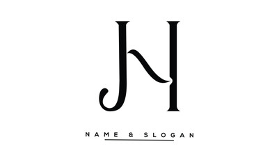 JH, HJ Abstract Letters Logo Monogram