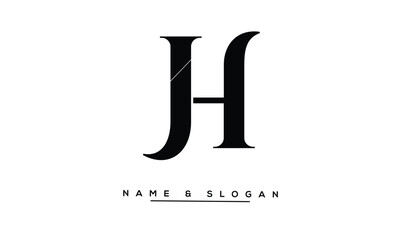 JH, HJ Abstract Letters Logo Monogram