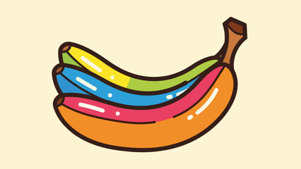 Colorful banana illustration vibrant fruit food concept graphic design