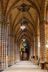 Obraz premium Interior of the Cathedral Saint Mary, Catedral Metropolitana de Santa Maria la Real in Pamplona, Navarre, Spain.