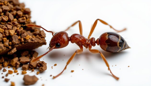 A single antsy anole, commonly known as an ant in English speaking countries. The ant has multiple antennae, prominent eyes, and a segmented body with visible legs