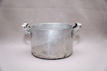 An old aluminum pot