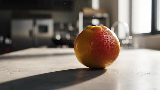 Focused apple shadow play with natural lighting and minimal background