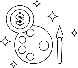 A dollar sign is on a white background