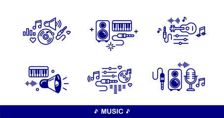 Sound producing and audio engineering vector detailed icons set, music mix and recording studio bundle, equipment and instruments. © Sylverarts