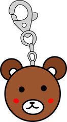 Cute Cartoon Bear Head Keychain Charm