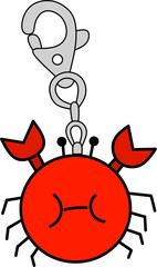 Cute Red Crab Keychain 