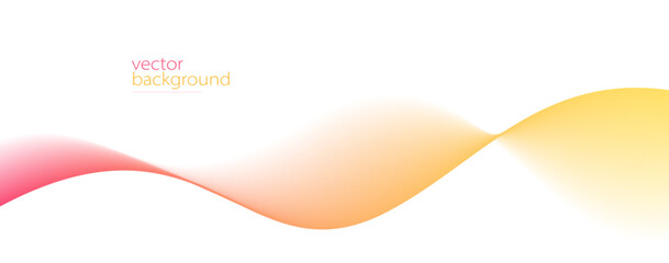 Flowing color curve shape with soft gradient vector abstract background, relaxing and tranquil art, ease and tranquil image.