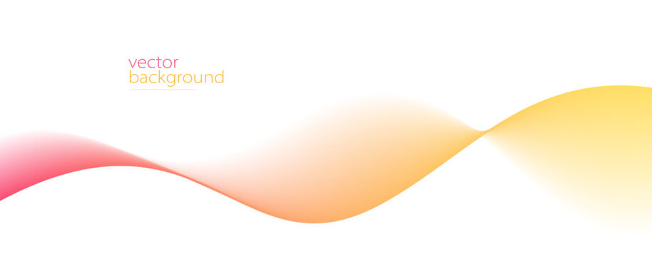 Flowing color curve shape with soft gradient vector abstract background, relaxing and tranquil art, ease and tranquil image.