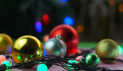 Various Christmas toys are scattered