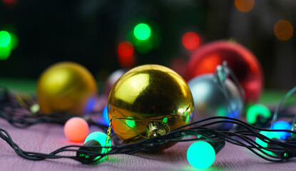 Various Christmas toys are scattered