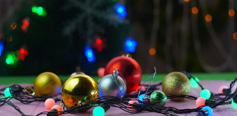 Various Christmas toys are scattered