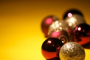 christmas decoration on red