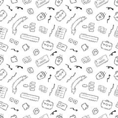 hand drawn business seamless pattern background